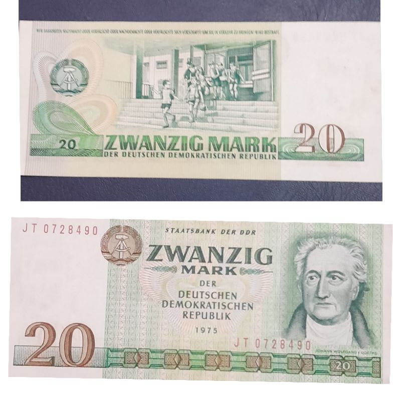 #Murah Lebay Uang Negara Jerman Timur 20 mark tahun 1975 Kondisi UNC GRESS Dijamin Original 100%