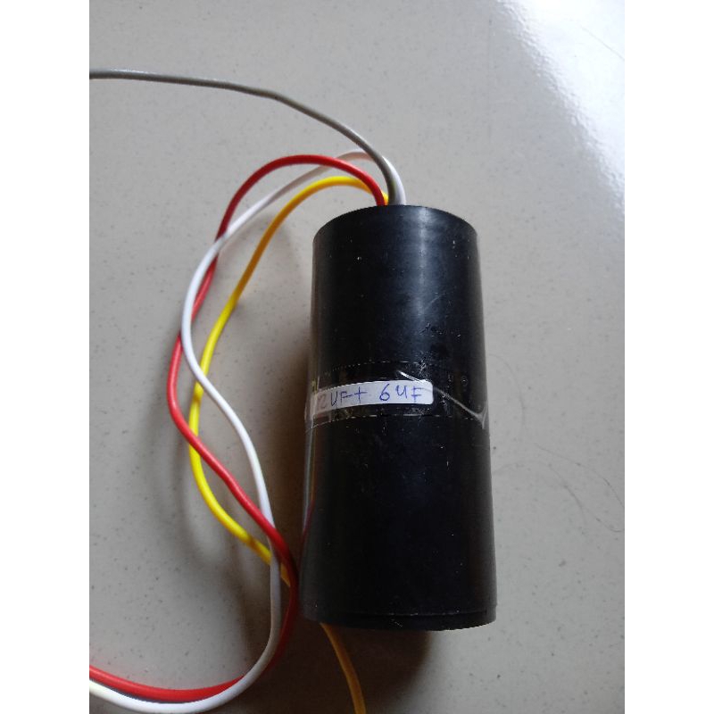 Kapasitor mesin cuci 2 tabung 12 uF + 6 uF ORI CABUTAN