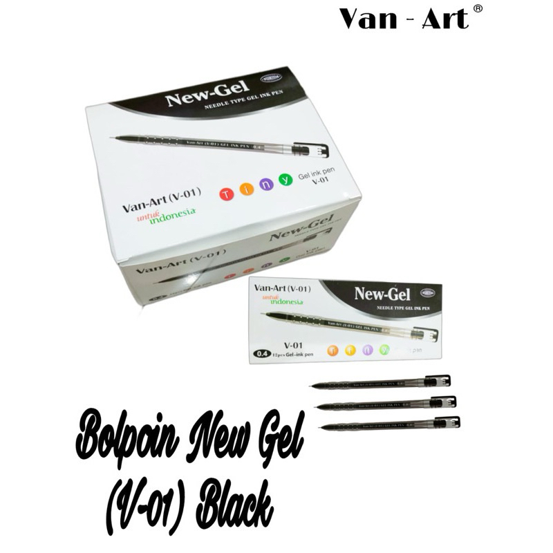 

BULPEN NEW GEL VAN-ART V01 WARNA HITAM / BOLPEN TINTA CAIR