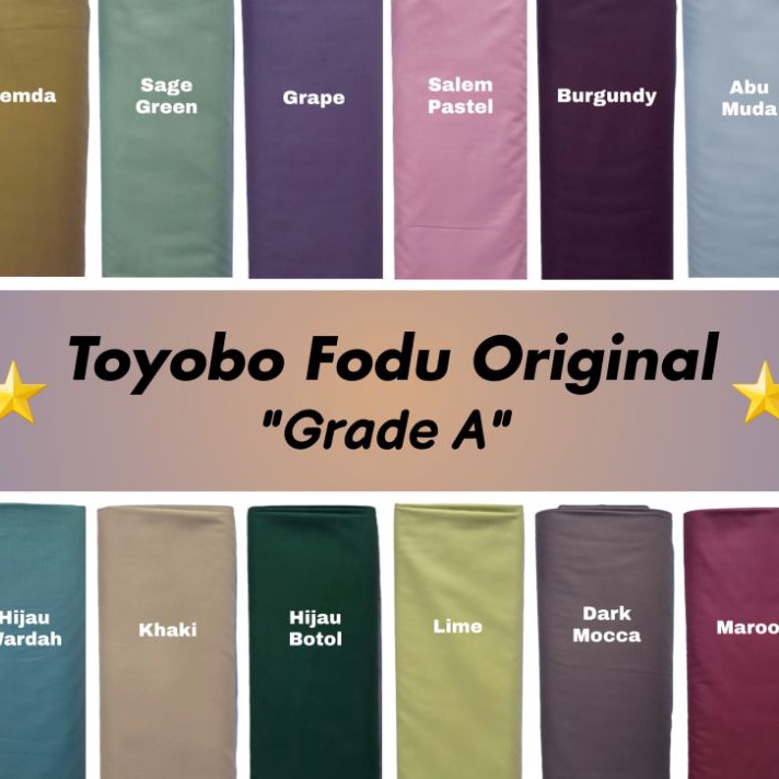 Grosir ORIGINAL Kain toyobo fodu premium bahan toyobo fodu grade A
