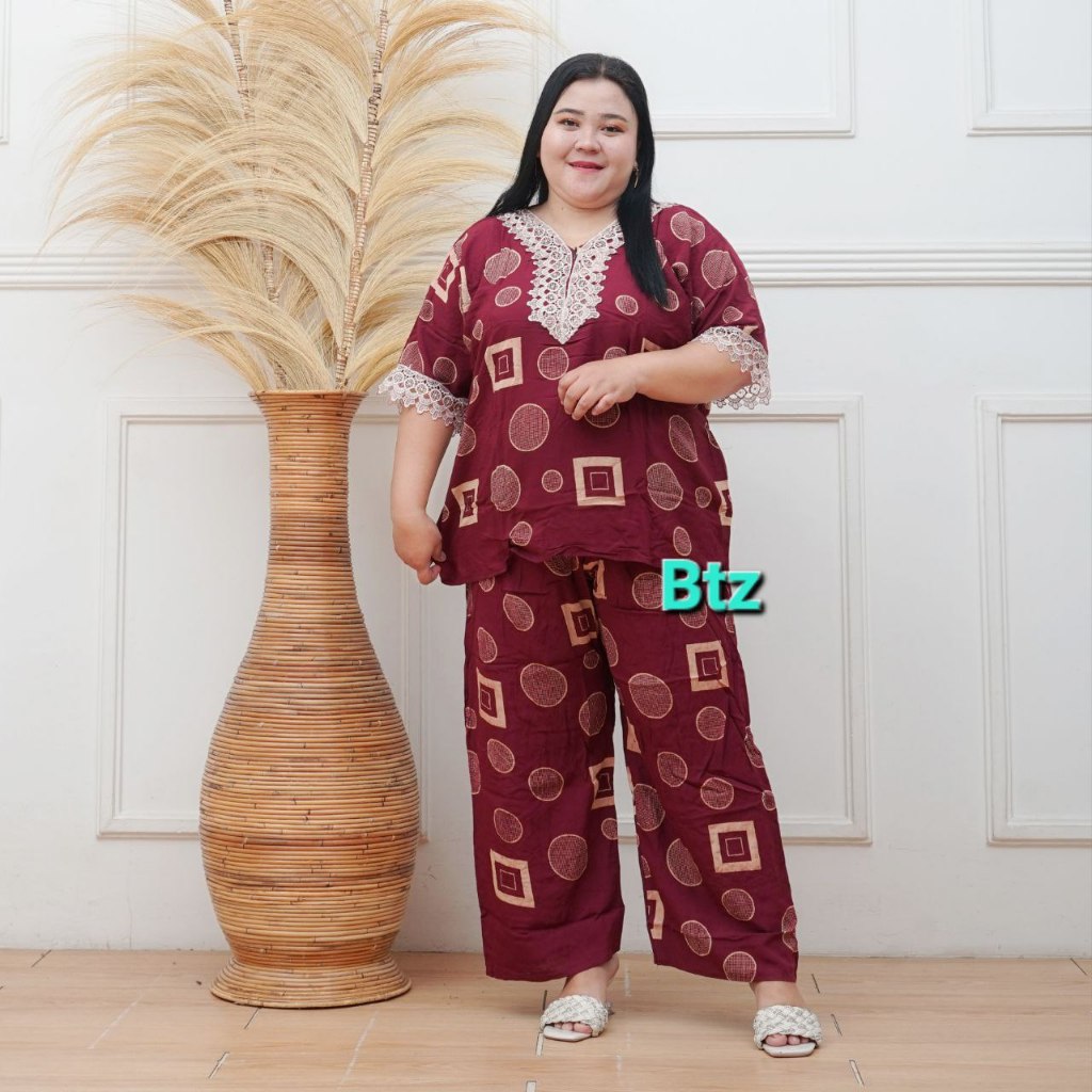 Setelan Wanita Jumbo Bahan Rayon ld 130cm XXXXL