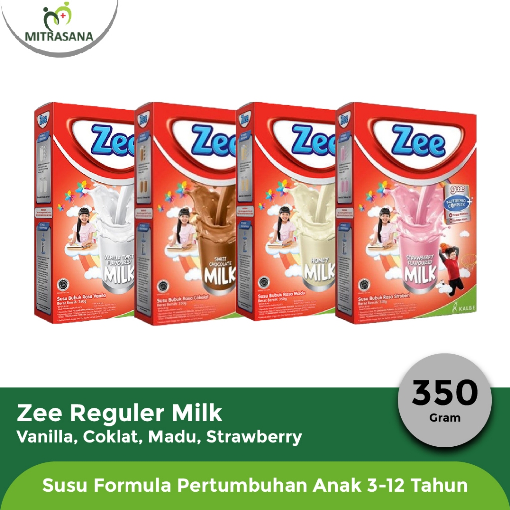 

Zee Reguler Milk 350gr Coklat Vanilla Madu Strawberry ~ Susu Formula Pertumbuhan Anak 3-12 Tahun