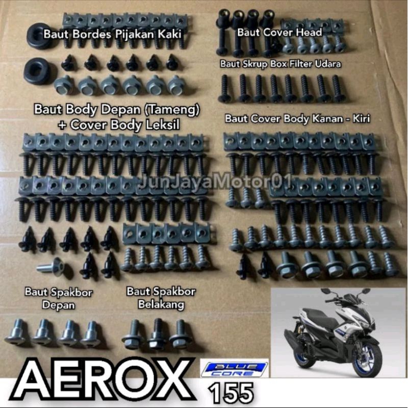 Baut lengkap full set body Yamaha Aerox 155 / Baut Lengkap Fullset Bodi Aerox 155