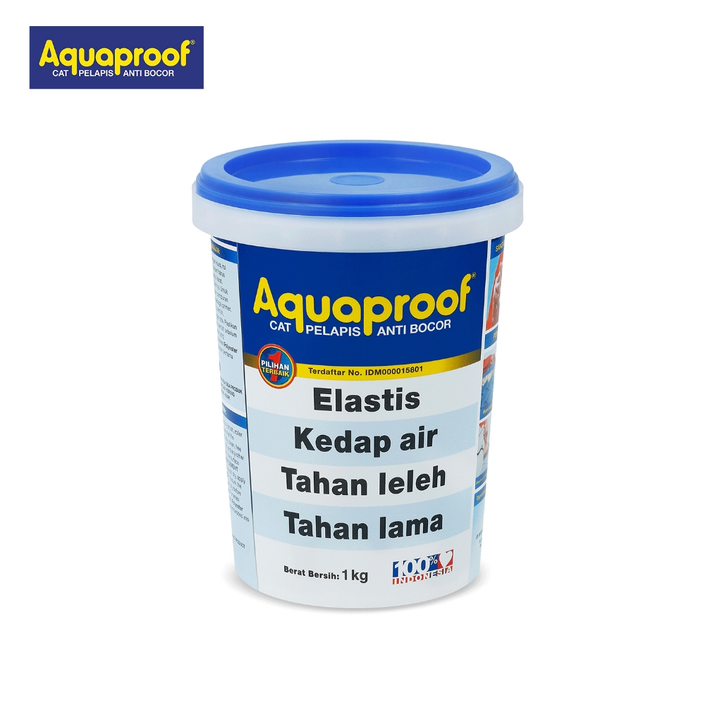 Aquaproof Cat Anti Bocor 1Kg Hitam Kaleng / Cat Anti Air / Pelapis Atap