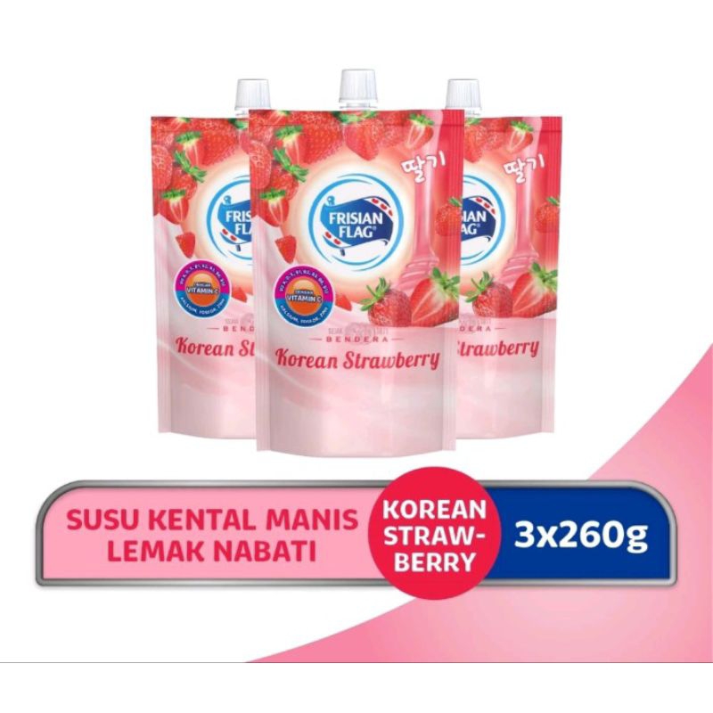 

frisian flag kental manis korean strawberry 3 x 260 gr