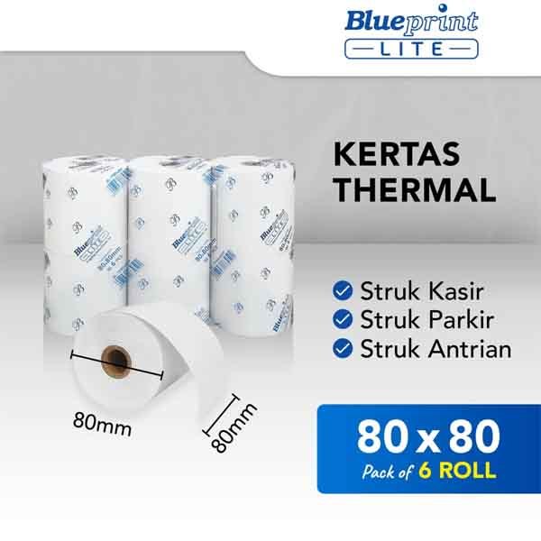 

KERTAS THERMAL BLUEPRINT LITE 80x80 mm, 80 x 80 mm - 1 Pack 6 Roll