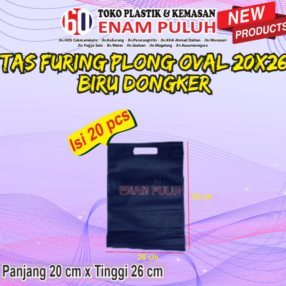 

Tas Kain Spunbond Plong Oval 20x26 / Tas Furing Goodie Bag Oval 20x26 / Tas Souvenir isi 20pcs Hemat Berkualitas