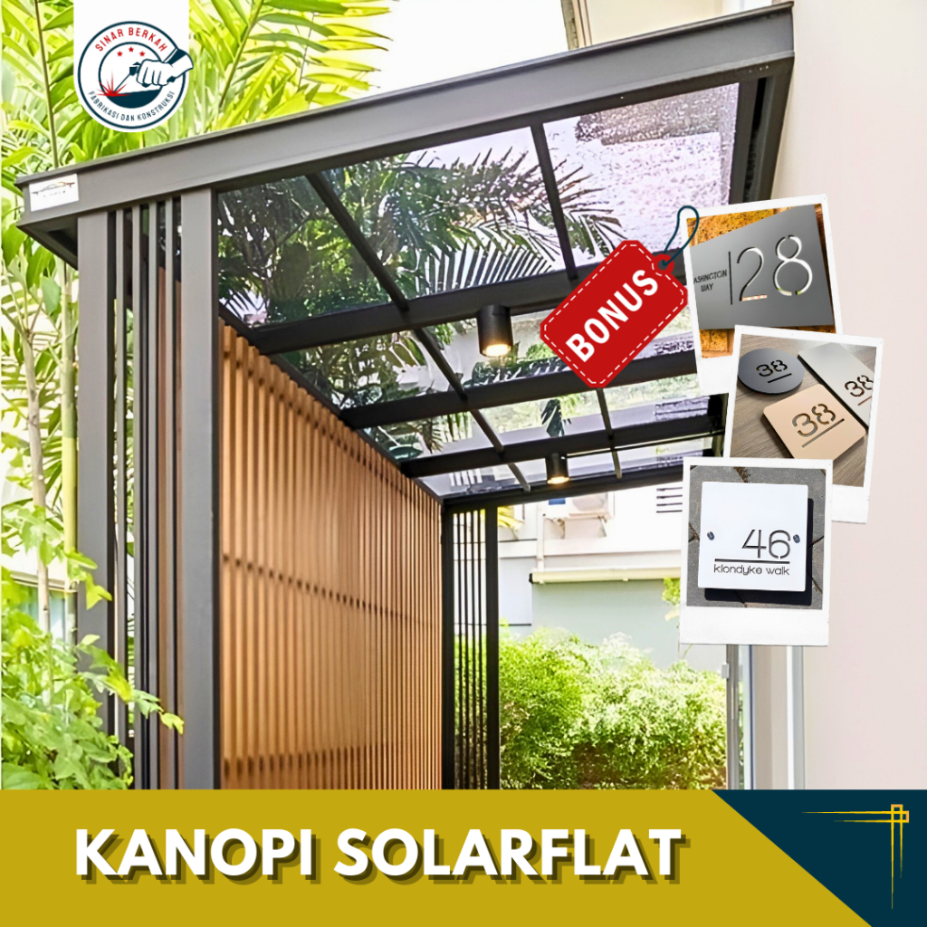 Solar Flat - Kanopi Solarflat - Penutup Atap Bening