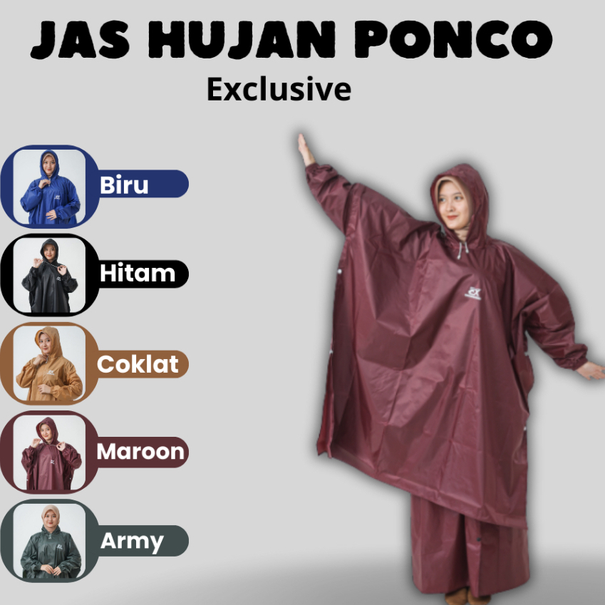 Jas Hujan Ponco TERBAIK  Raincoat Lengan Kelelawar Pria dan Wanita