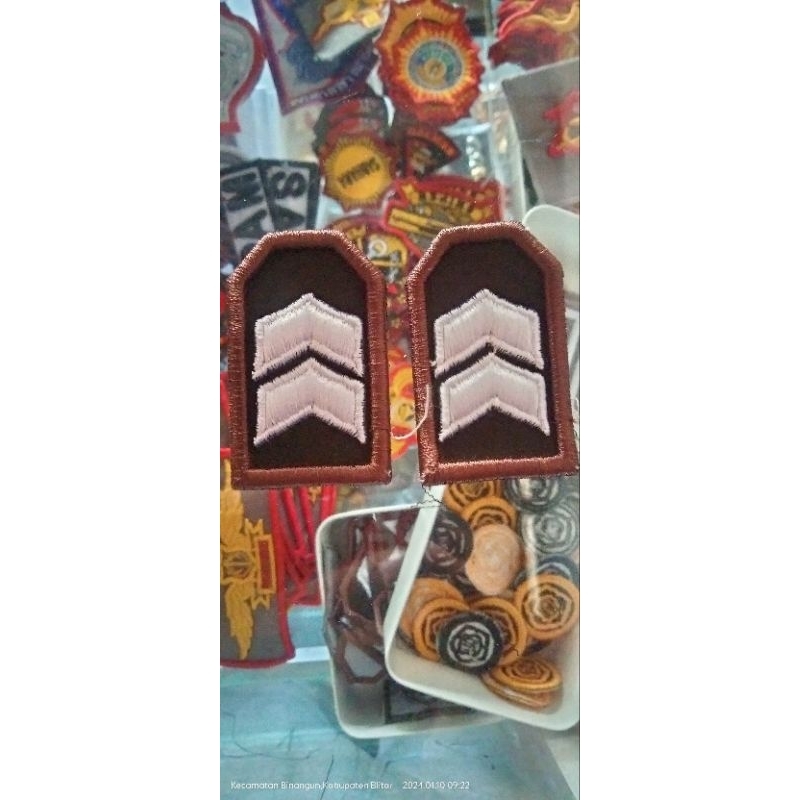 Bordir Timbul Pangkat Polri Briptu