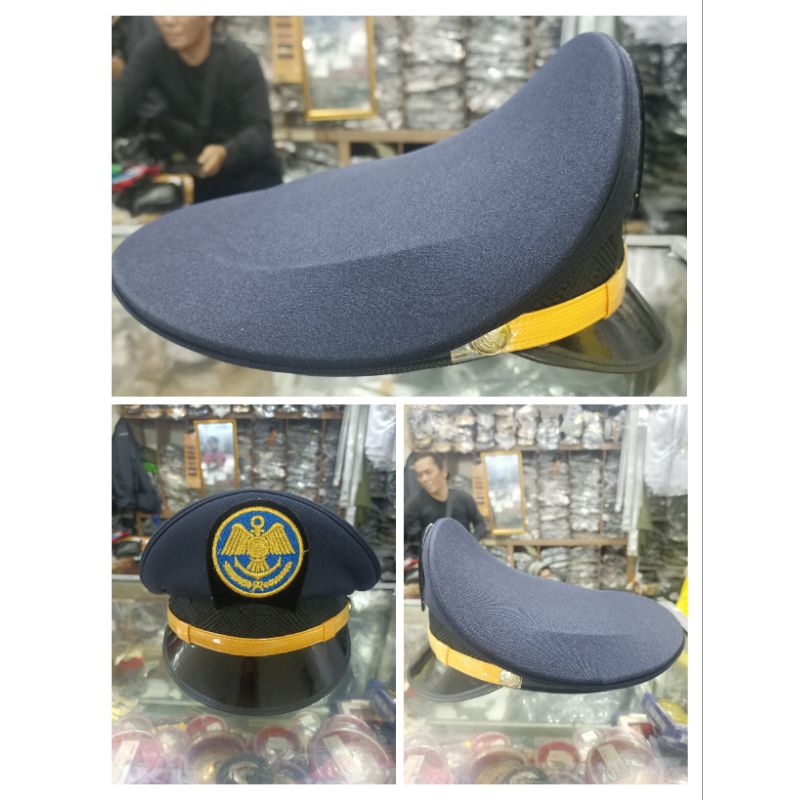 TOPI PET KEMENHUB LIST KUNING TOPI KEMENHUB PNS BIRU DONGKER
