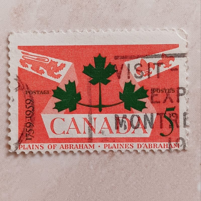 

(AA) Perangko Kanada 1959 Bicentenary of the Battle of the Plains of Abraham (Quebec) 5c Used