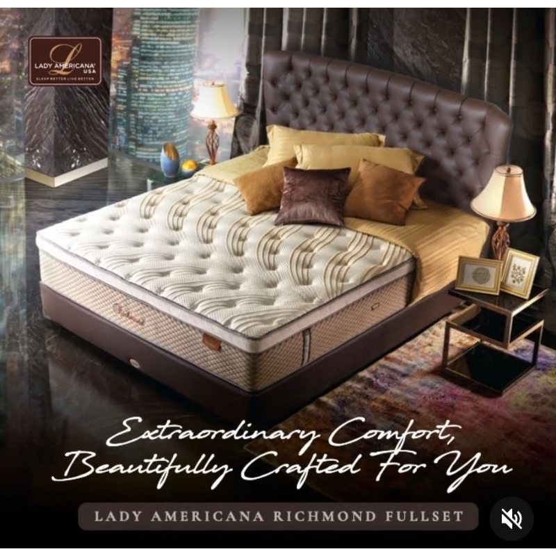 full set springbed kasur lady americana richmond