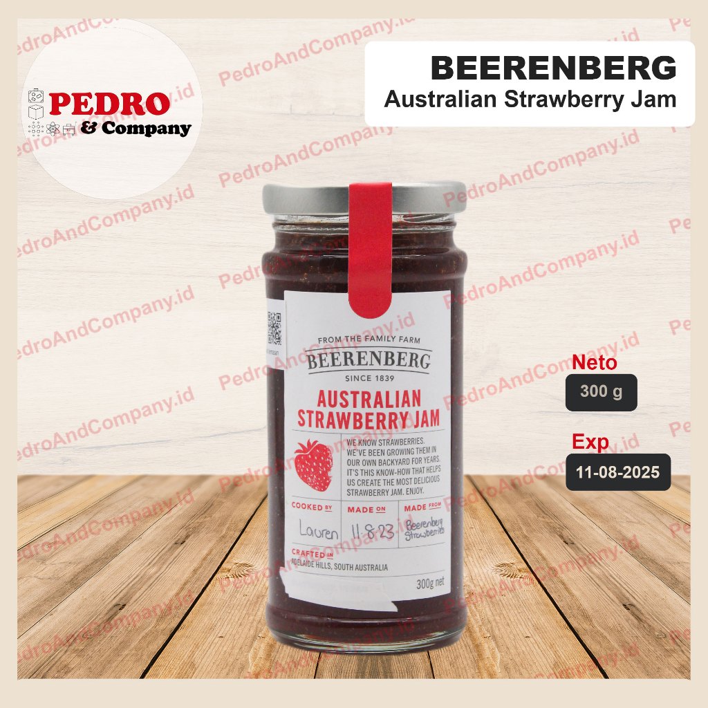 

Beerenberg australian selai strawberry 300 gram - sauce jam roti stoberi