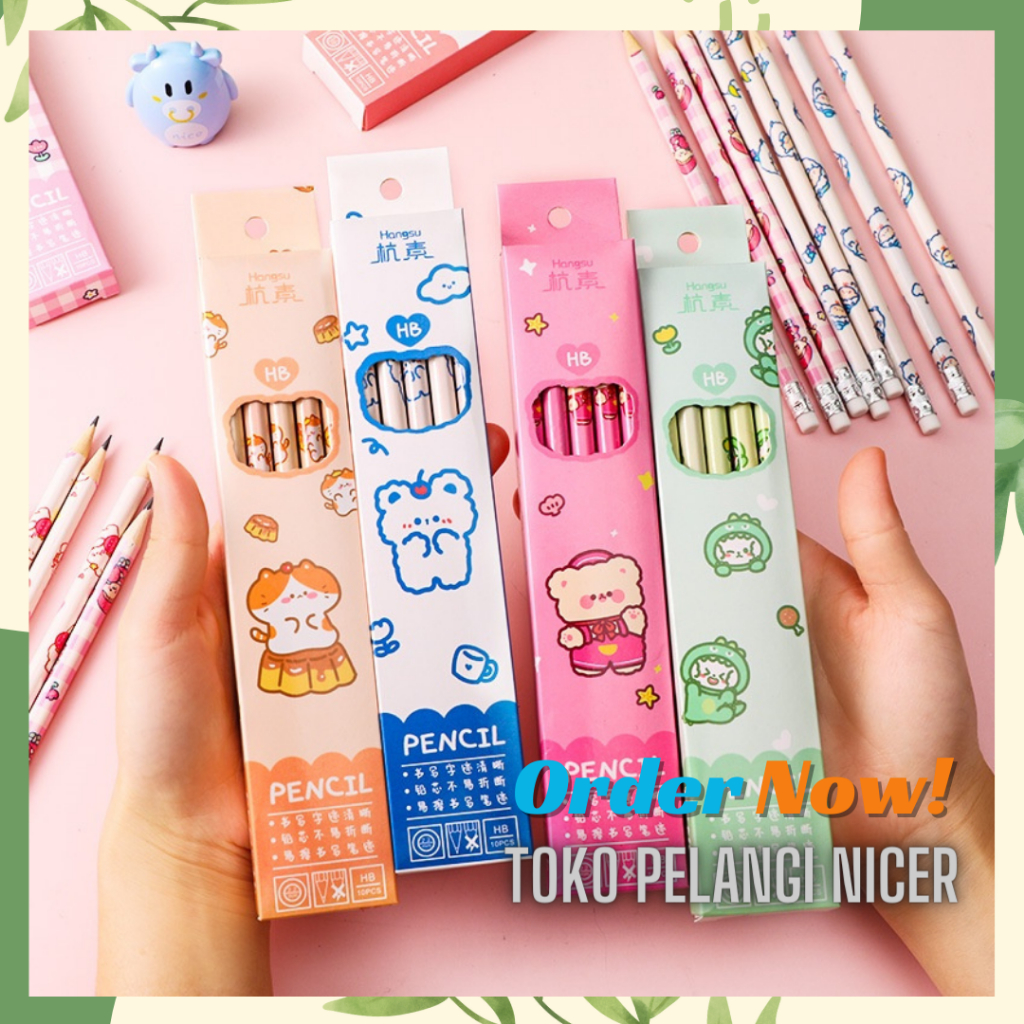 

ISI10 Pensil Alat Tulis Set Isi Banyak / Pensil Set Sekolah Anak Lucu / Pensil Anak Karakter Lucu