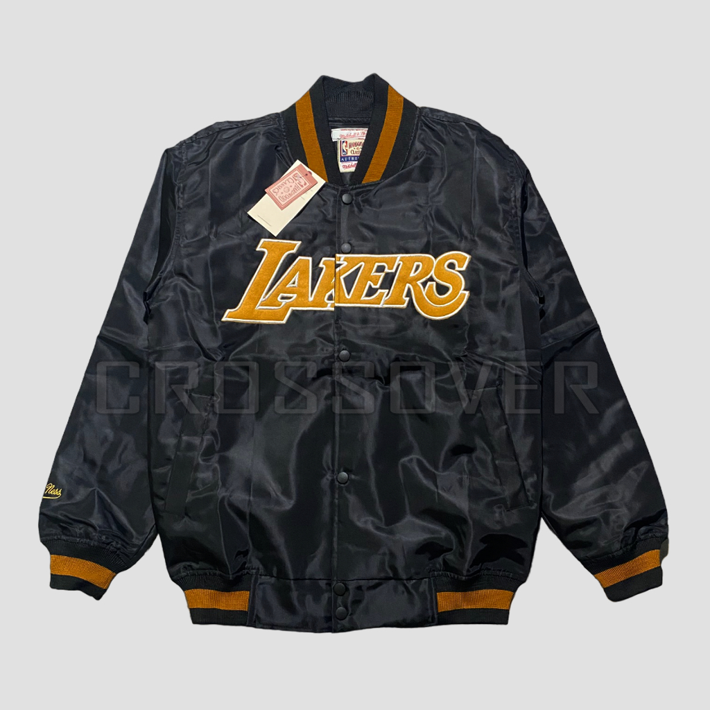 Jacket Baseball Jaket Varsity Lakers Los Angeles Black Pria Wanita Original
