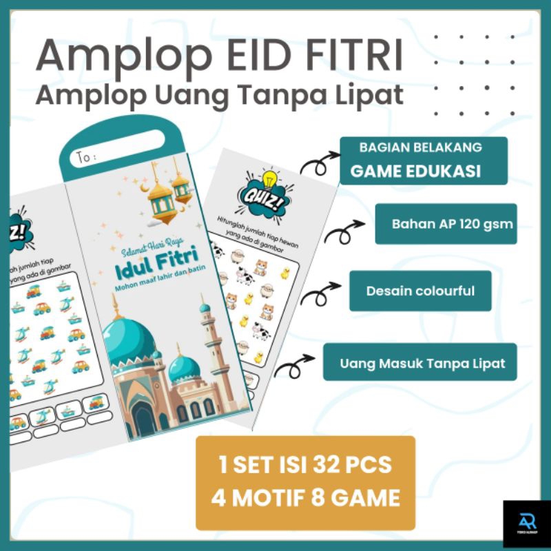 

AMPLOP LEBARAN 2024 ( 2IN1 + GAME EDUKASI) ISI 32 PCS
