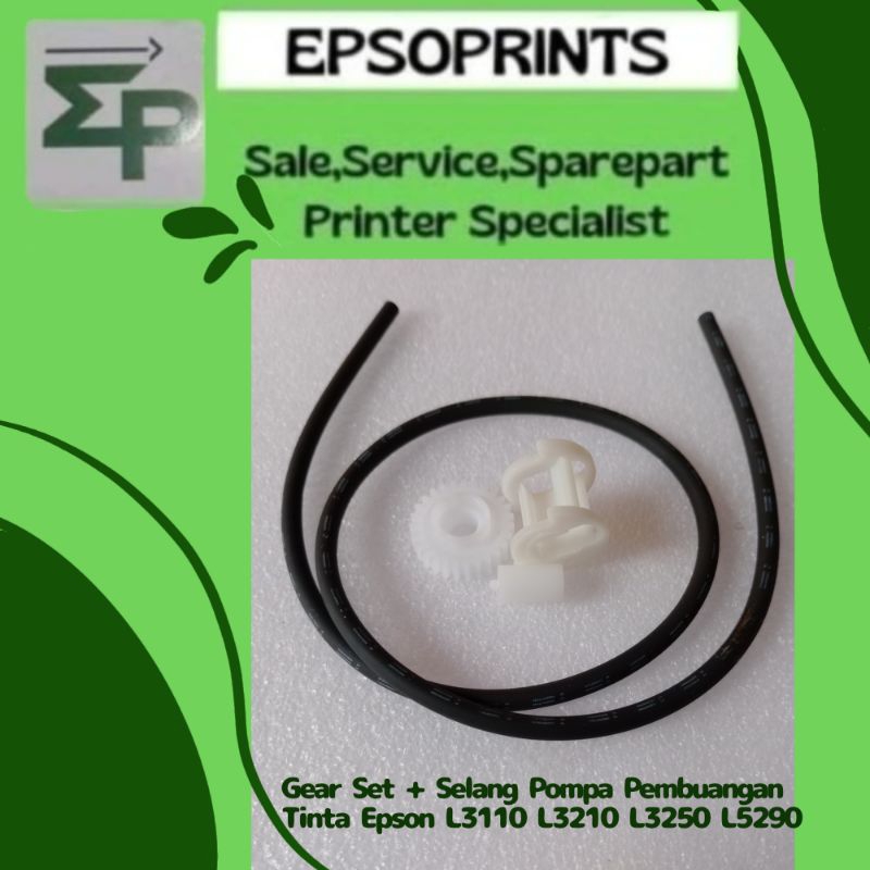 Gear Set + Selang Pompa Pembuangan Tinta Epson L3110 L3210 L3250 L5290 Gir Selang Epson L3116