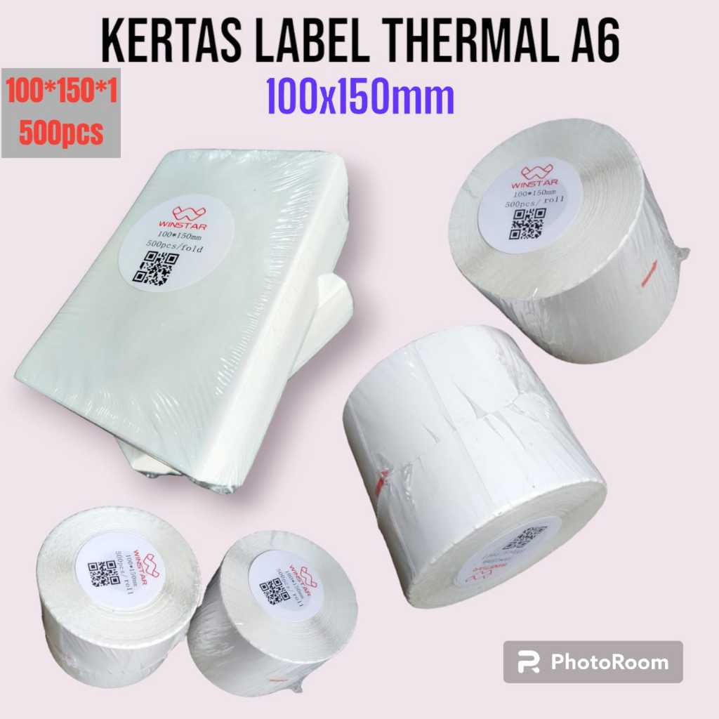 LABEL STICKER THERMAL KERTAS THERMAL 100X150mm BARCODE 100X150 A6