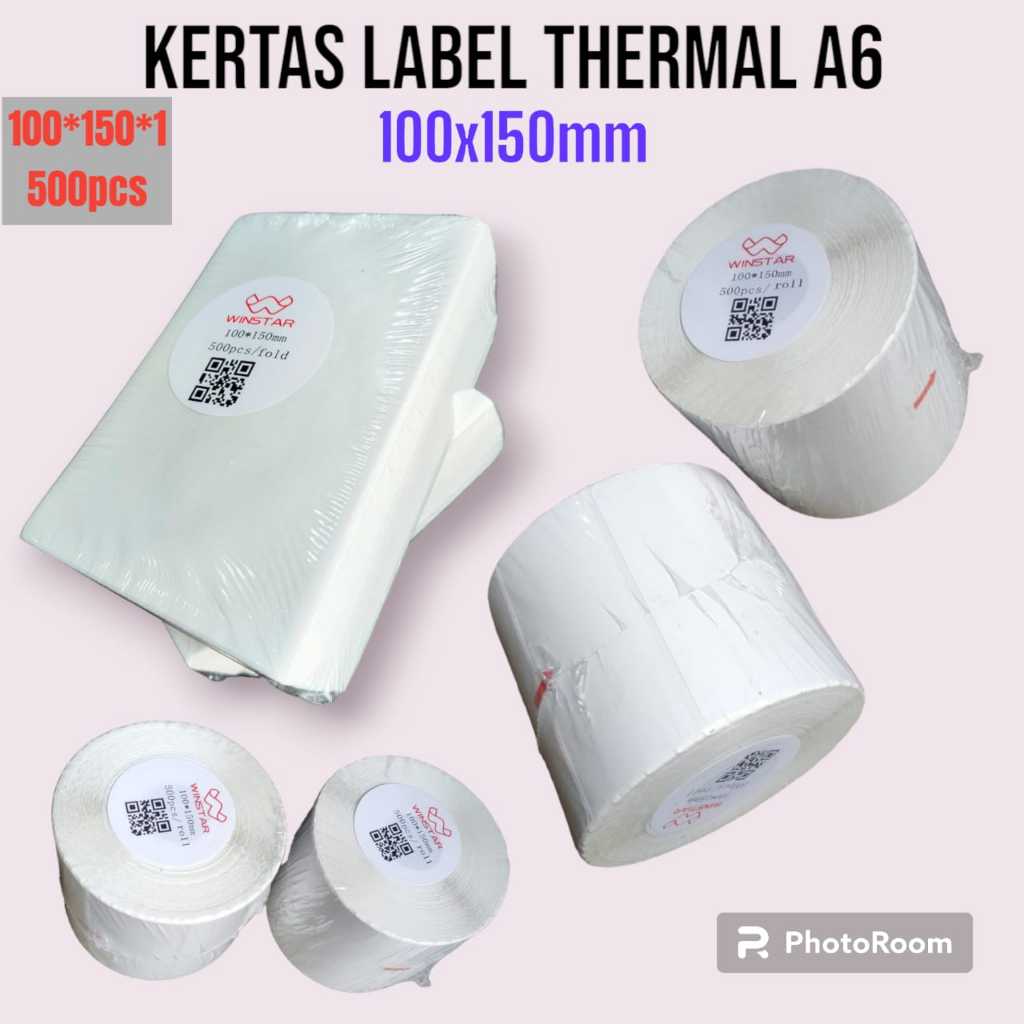 

LABEL STICKER THERMAL KERTAS THERMAL 100X150mm BARCODE 100X150 A6