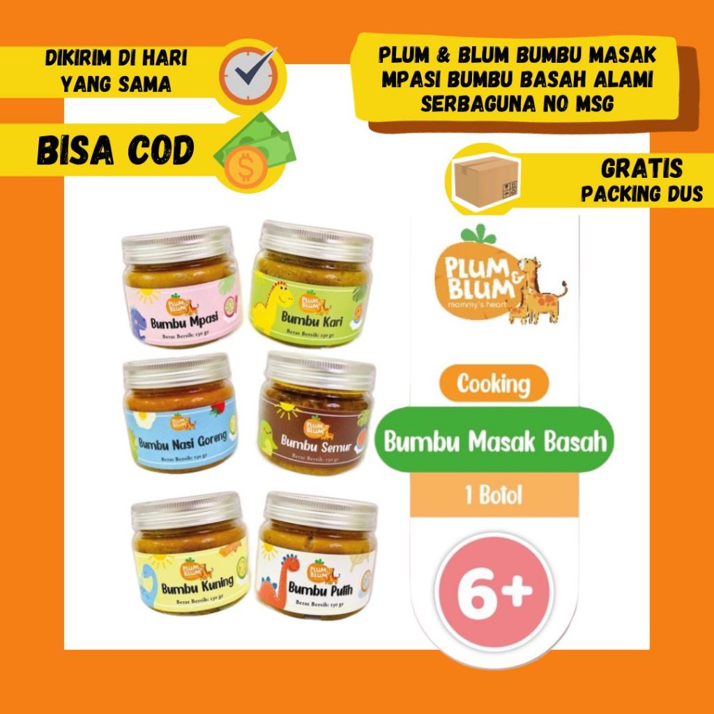 

Plum and Blum Bumbu Masak Mpasi Bumbu Basah Alami Serbaguna No MSG - 100 gr