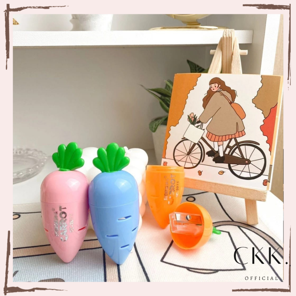 

➰CKK➰ SB057 Peraut Pensil Motif Wortel Karakter Lucu Peralatan Sekolah