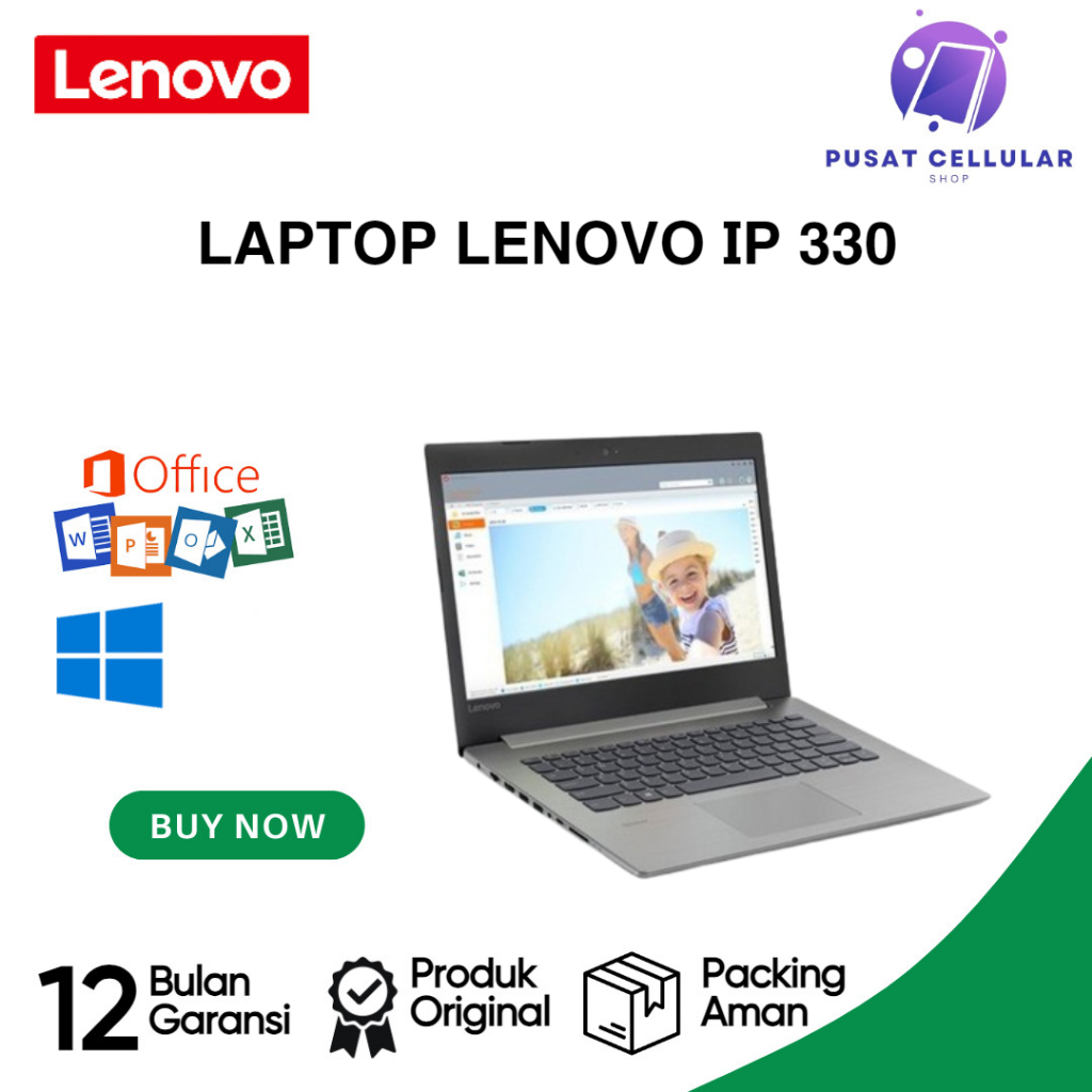 LAPTOP LENOVO IP 330 AMD A9 // RAM 8GB - HDD1TB // WIN 10 // 14'' // FREE OFFICE // FREE TAS & MOUSE