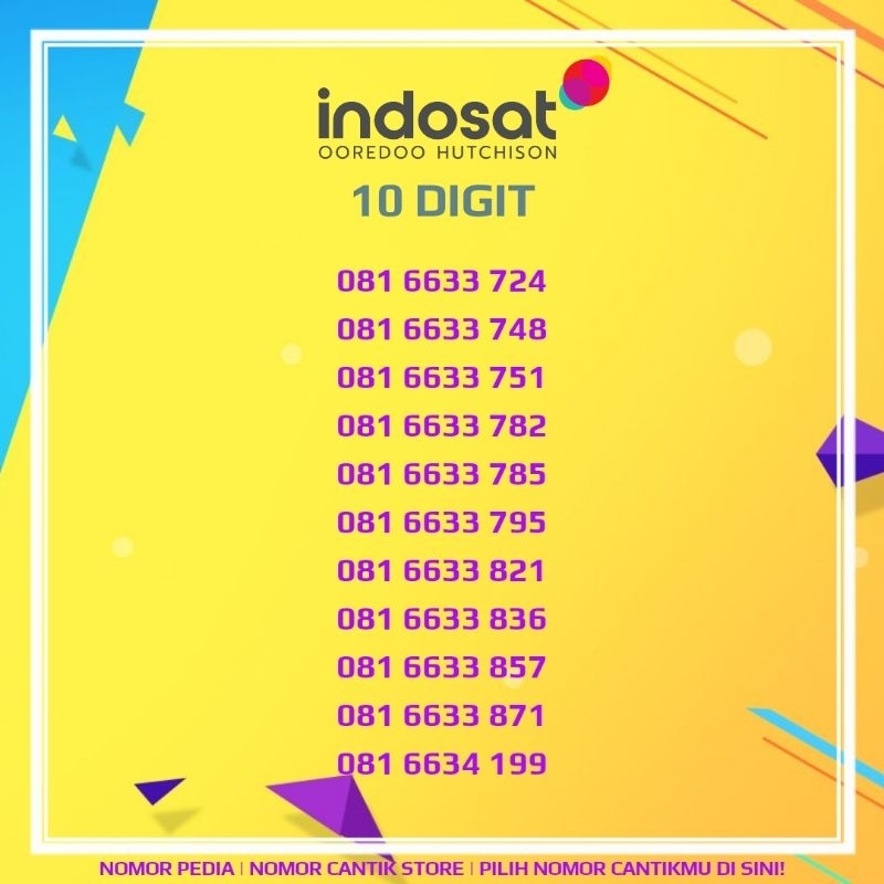 NOMOR INDOSAT IM3 10 DIGIT REGULER ISI ULANG | Kartu Perdana Ooredoo Spesial Angka Nol Murah Rapi No