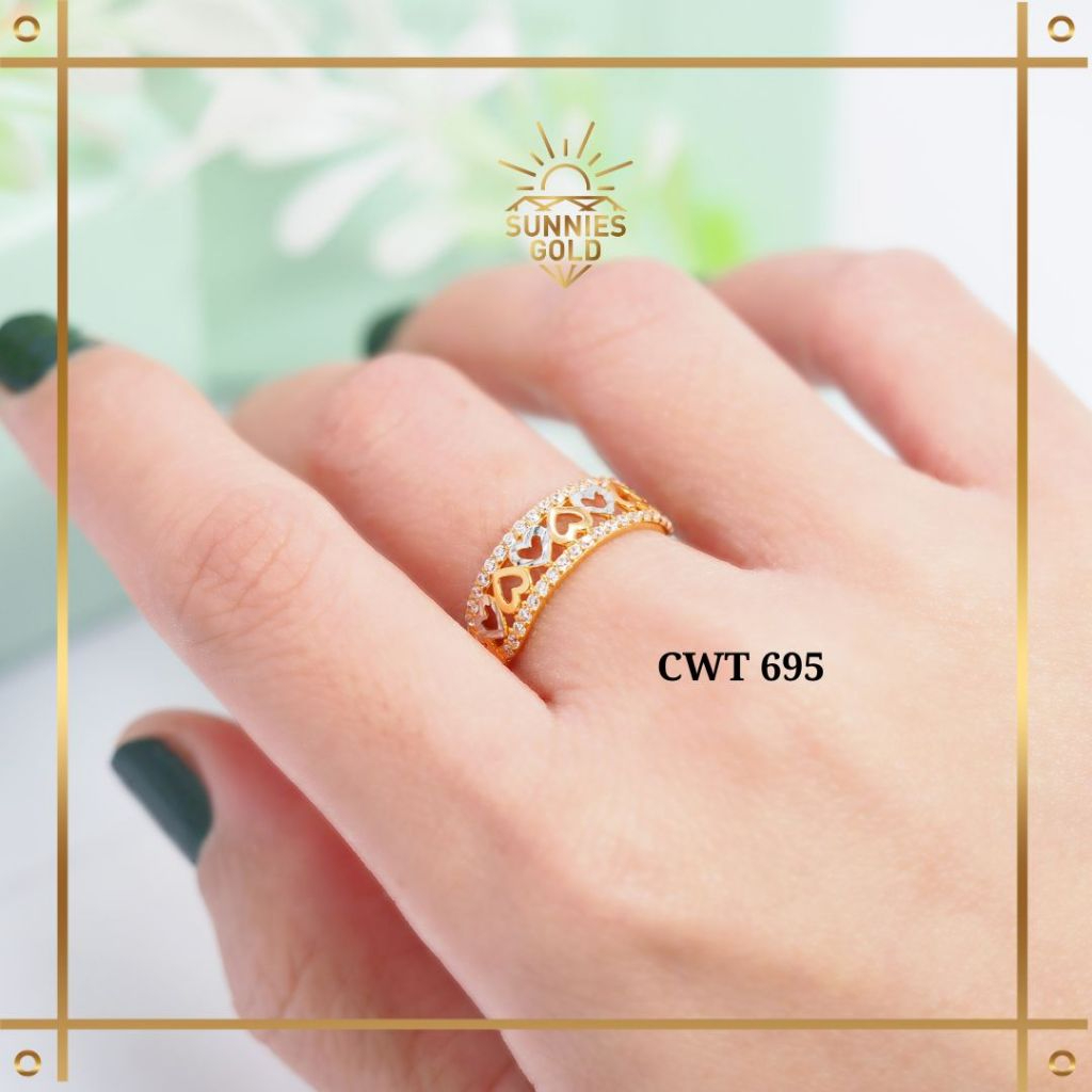 CINCIN EMAS ASLI KADAR 6K & 8K CINCIN WANITA MODEL RING LOVE CT 695