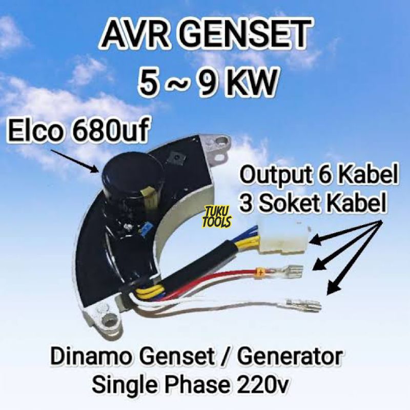 Avr Oval Genset Listrik Besar 5000 watt - 9000 watt 680uf 450v generator