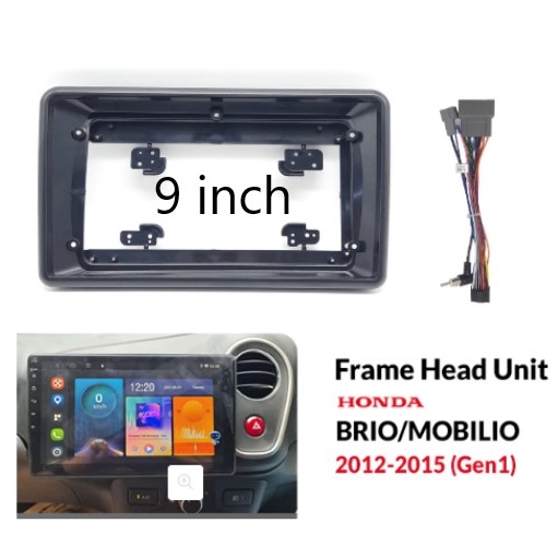 Frame Head Unit Android 9 inch Honda Brio Mobilio 212