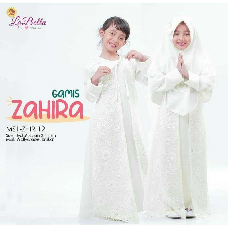 gamis anak brokat putih