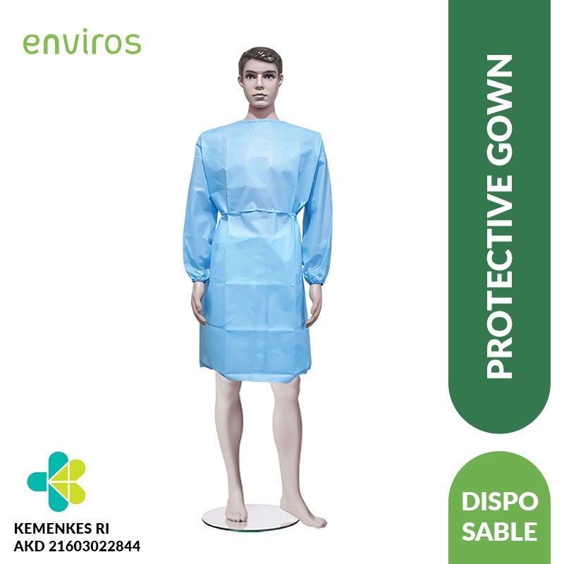 GOWN MEDIS SERAGAM MEREK ENVIROS DISPOSABLE PRO PROTECTIVE TKDN