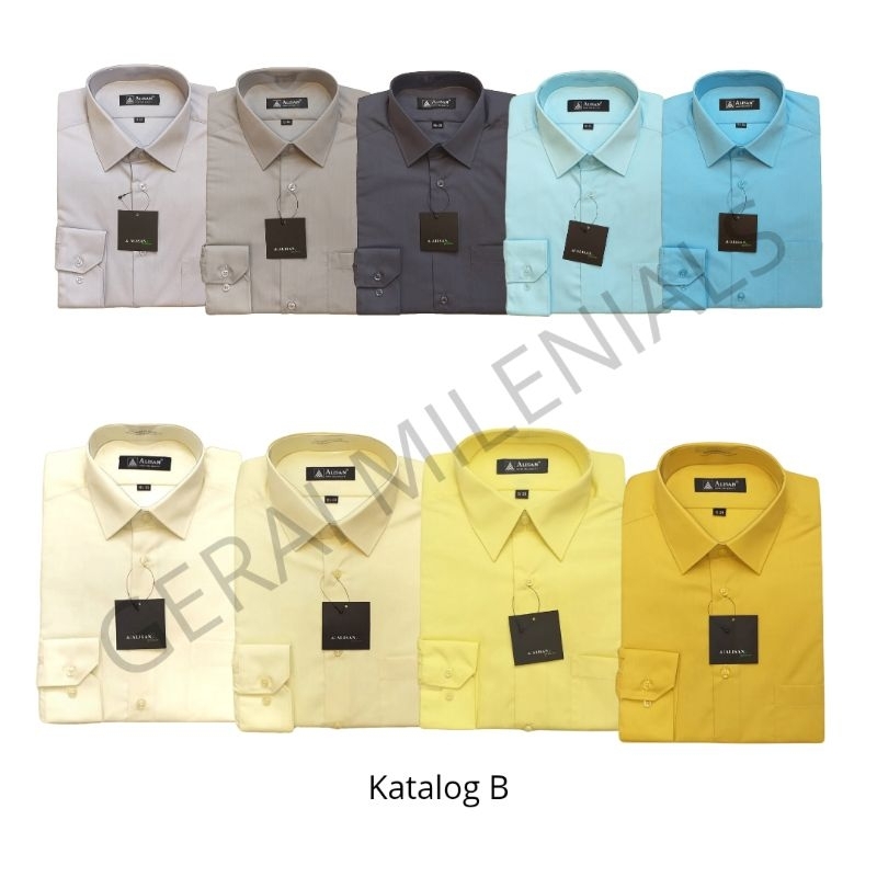 Kemeja ALISAN Lengan Panjang Polos Reguler Fit Katalog Warna B
