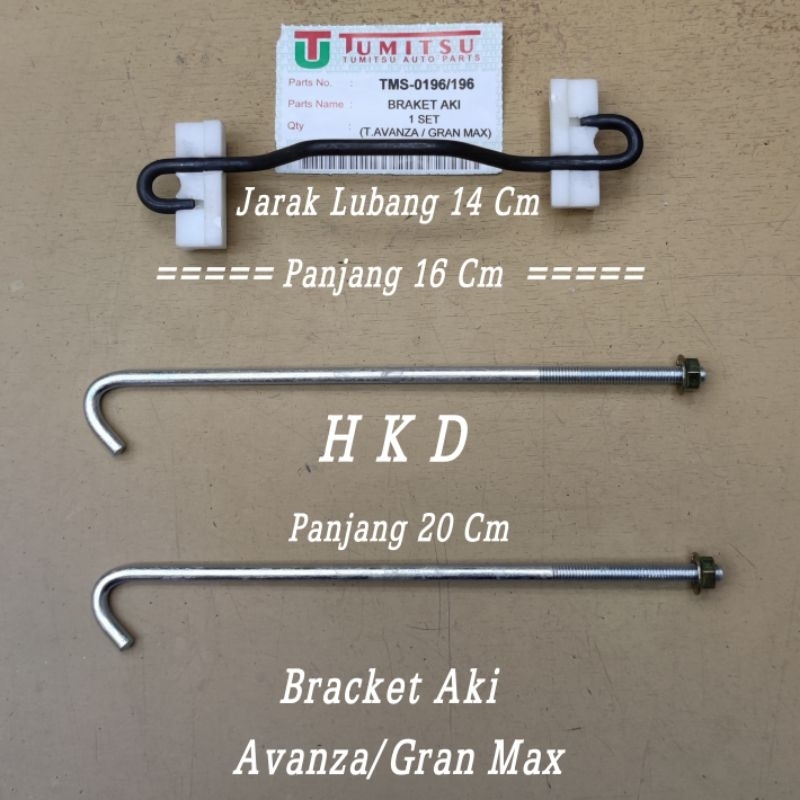 BRACKET AKI ACCU MOBIL  AVANZA  XENIA  GRANDMAX  RUSH [1 SET]  " TUMITSU "