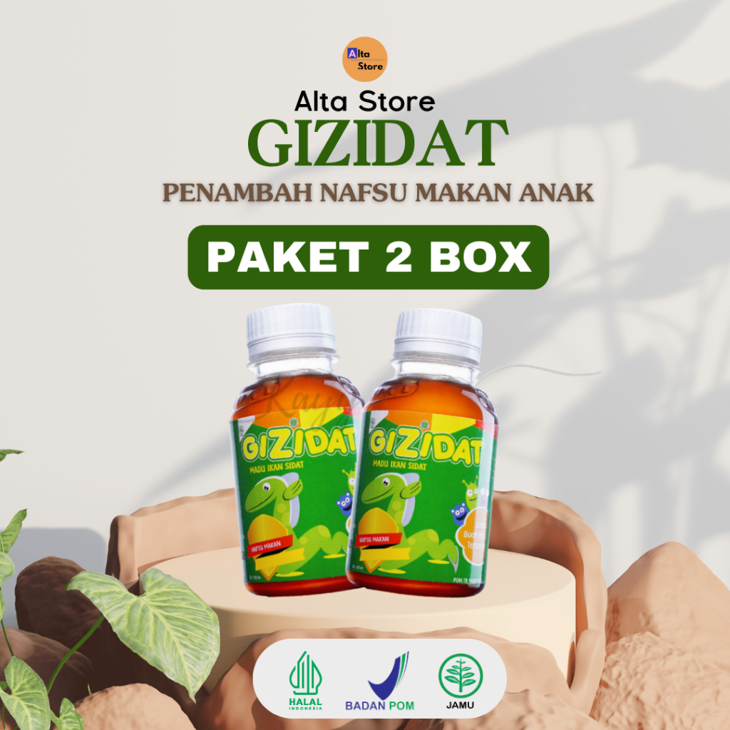 

PAKET 2 BOTOL-Gizidat Madu Herbal dengan Extra Ikan Sidat, Penambah Nafsu Makan pada Anak. 130ml. Halal BPOM-BALI