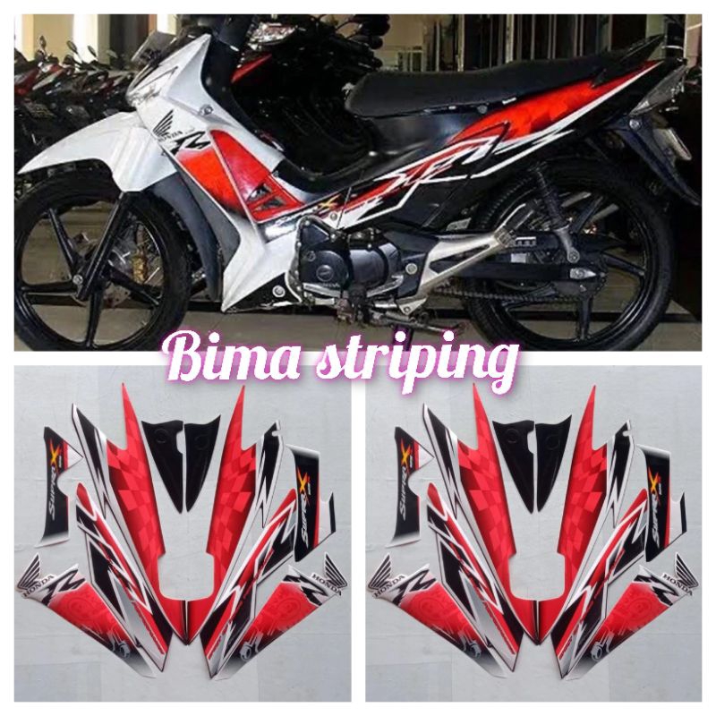 Stiker striping list body full set motor honda supra x 125 r 2008
