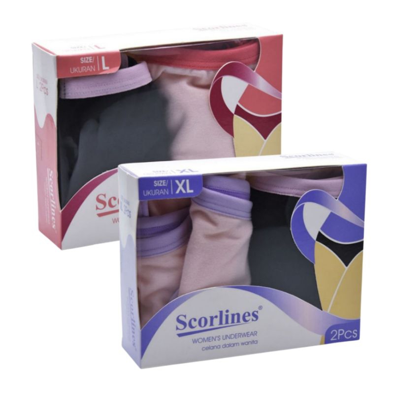 Scorlines Celana Dalam Wanita Box Isi 2pcs