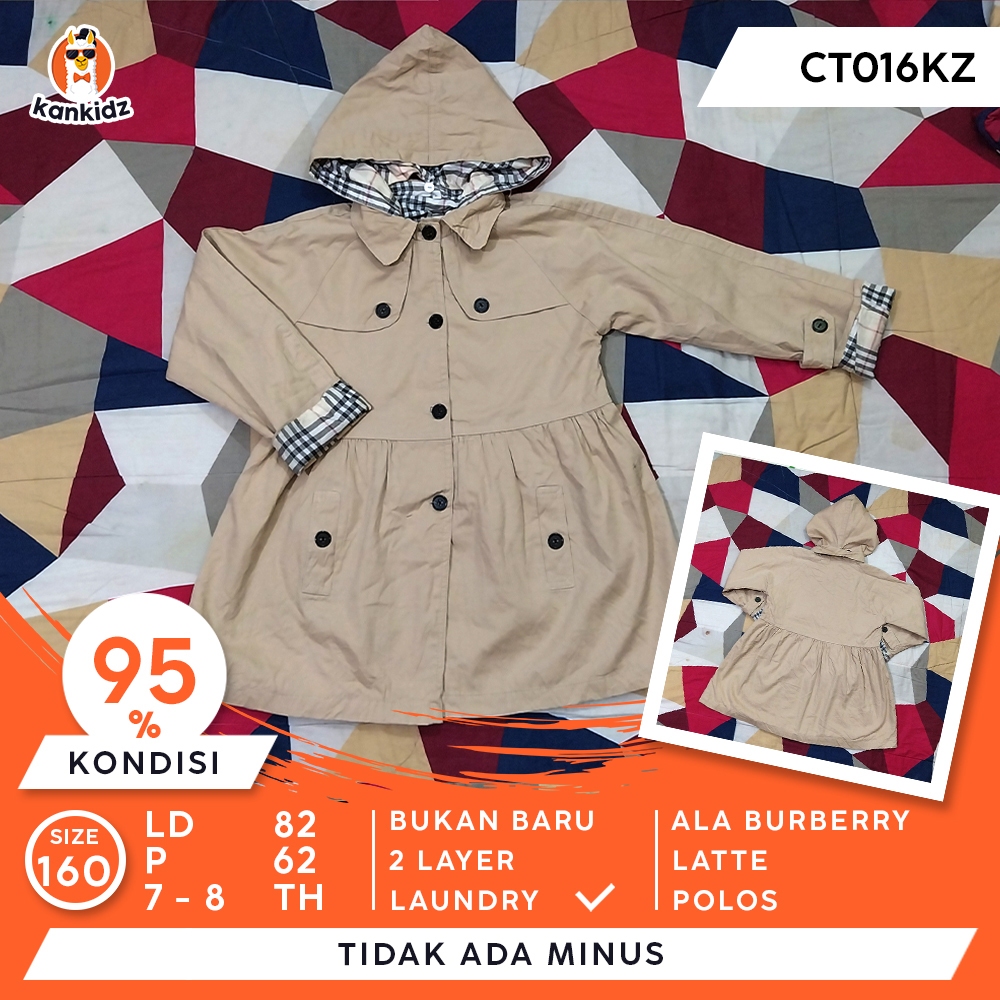 SIAP PAKAI | Coat Anak Ala Burberry | Latte Size 160