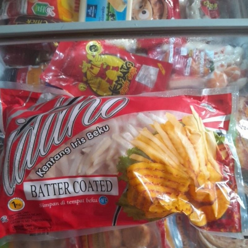 

Frozen Bandung Kentang Goreng Idaho Butter Coated 1kg paket harap pesan bublewrap