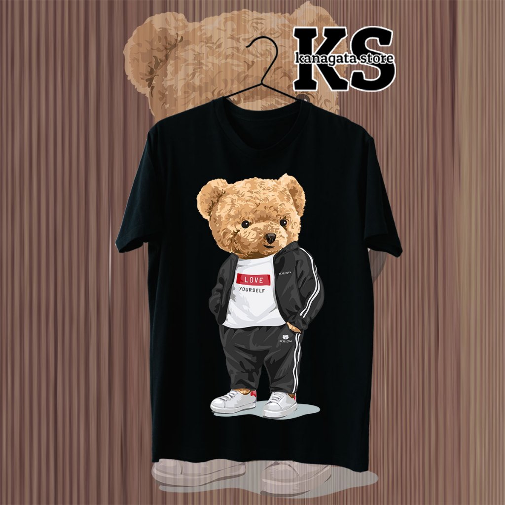KANAGATA BAJU KAOS DISTRO PREMIUM BEAR OVERSIZE T-SHIRT UNISEX BEAR COLLECTION