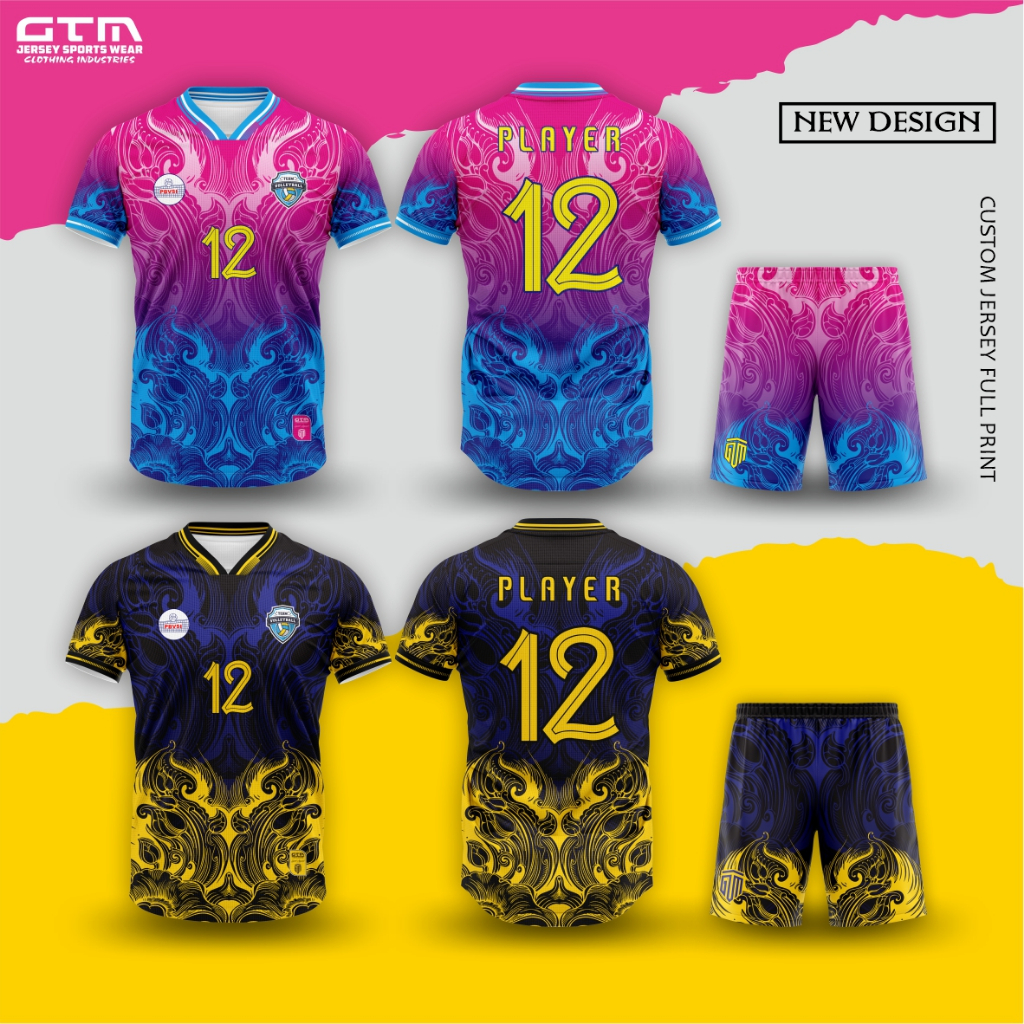 JERSEY VOLI - BADMINTON - FUTSAL FULL PRINT DESIGN TERBARU 2024