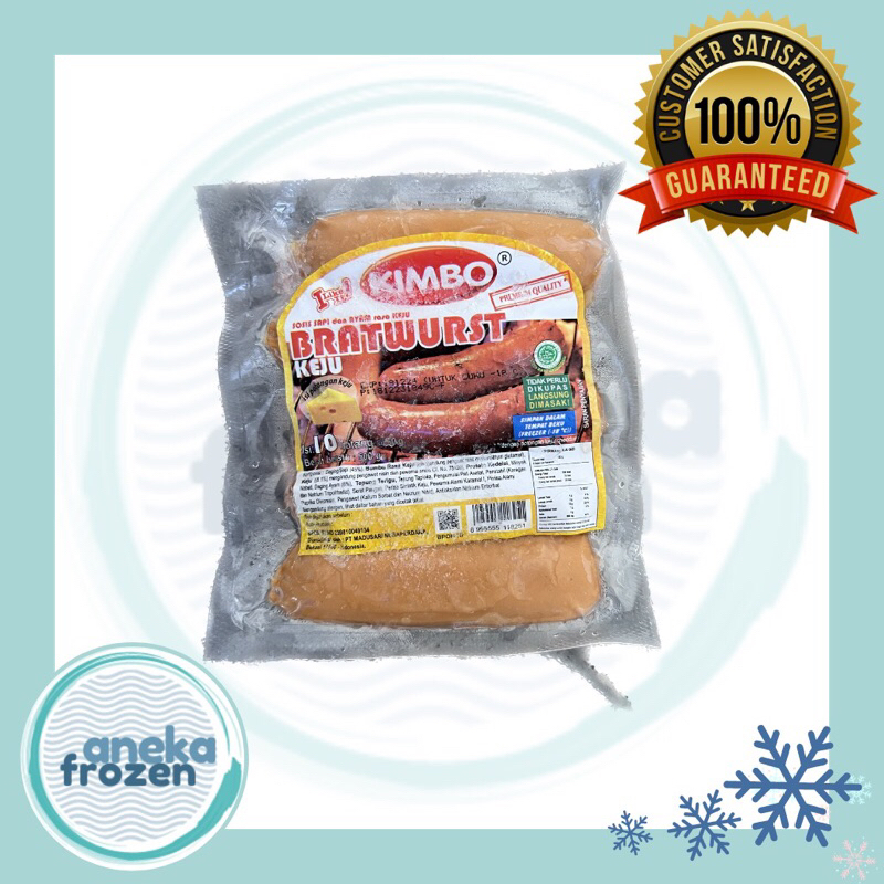 kimbo sosis sp keju bratwurst 500gram isi 10pcs aneka frozen malang