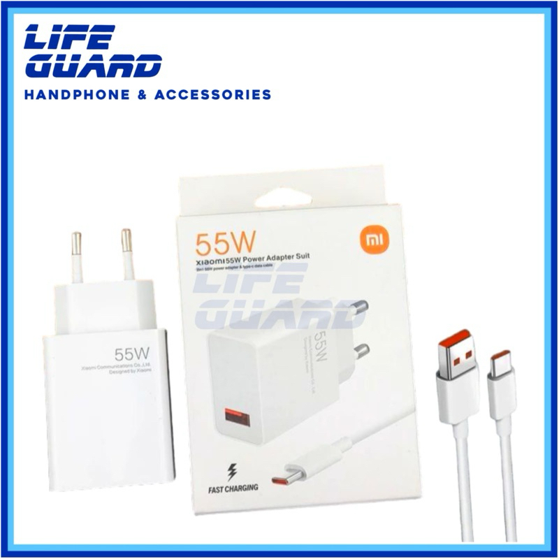 CHARGER XIAOMI 55W FAST CHARGING TYPE C USB TURBO CHARGER ORIGINAL