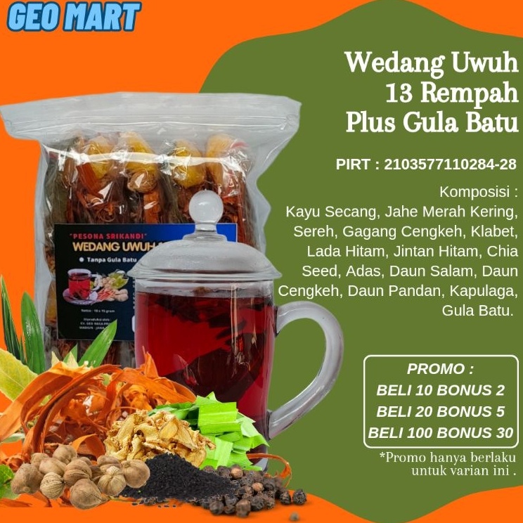 

Diskon 1 pcs Pesona Srikandi Wedang Uwuh 13 Rempah Q77