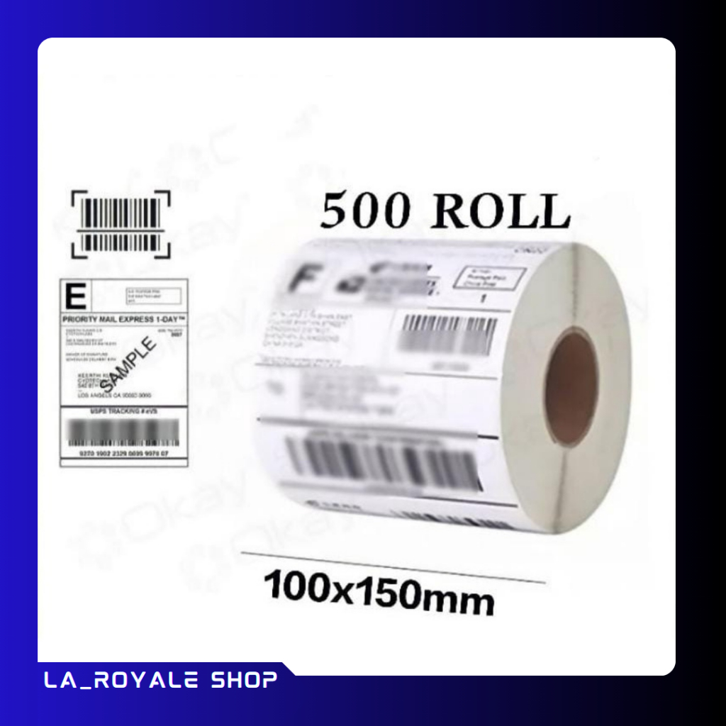 

Kertas termal 100 x 150 mm Label Thermal Stiker thermal isi 500pcs