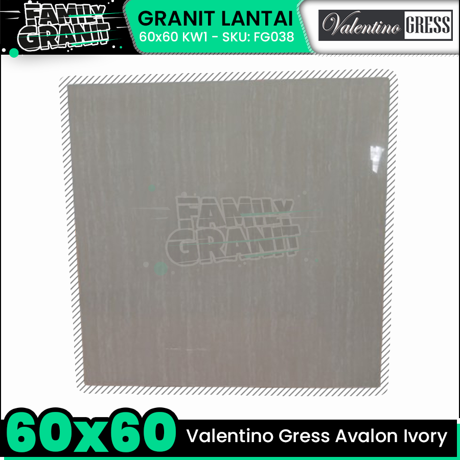 Granit Lantai Murah 60x60 Valentino Gress Avalon Ivory Cream Motif KW1
