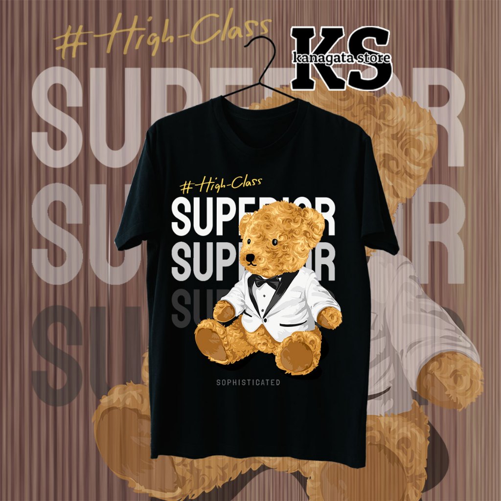 KANAGATA BAJU KAOS DISTRO PREMIUM BEAR OVERSIZE T-SHIRT UNISEX BEAR COLLECTION