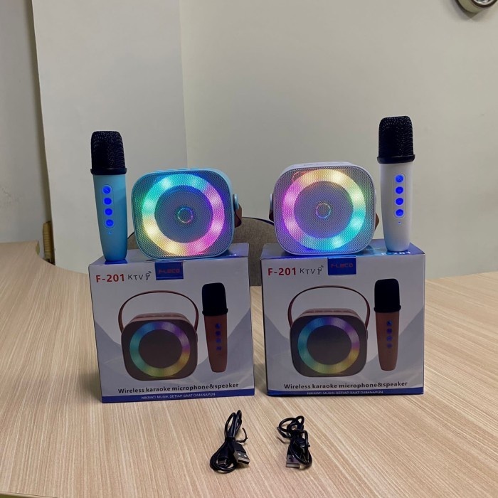Speaker Karaoke Portable Fleco F-201 bonus 1 mic  FLECO F-201 Series mini KTV speaker portable