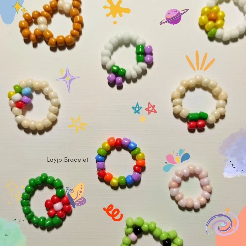 BEADS RING AESTHETIC / ring / cincin manik-manik / cincin aesthetic / cincin korea / cincin daisy